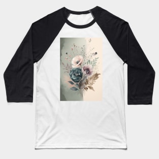 Flower Watercolor Painting Baseball T-Shirt